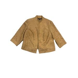 Josephine Chaus Women’s Gold Textured Open Front Jacket Blazer Size 16